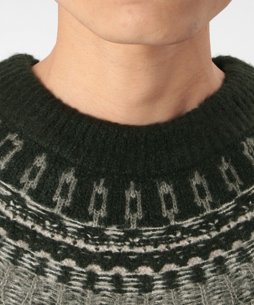 make a ray!(メイク ア レイ!)の「クルーネックニット/フェアアイル柄/ノルディック(ニット/セーター・メンズ・ベージュ/グレー/ブラック・L/XL/M)」の9枚目の写真