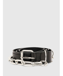 DIESEL | レディース チェーン＆メタルリング カウレザーベルト(ベルト)