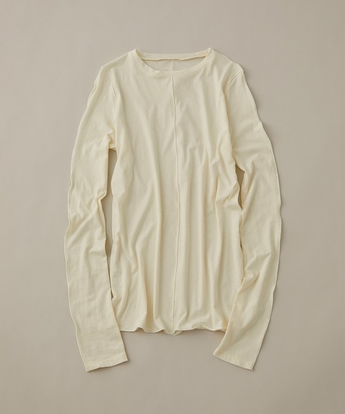 ADAM ET ROPE'（アダムエロペ）の「クルーネックシアーロンT（Tシャツ/カットソー・レディース・ブラック/オフホワイト/ライトグリーン・FREE）」の2枚目の写真