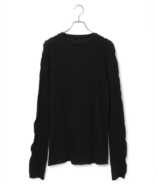 ADAM ET ROPE'（アダムエロペ）の「クルーネックシアーロンT（Tシャツ/カットソー・レディース・ブラック/オフホワイト/ライトグリーン・FREE）」の5枚目の写真