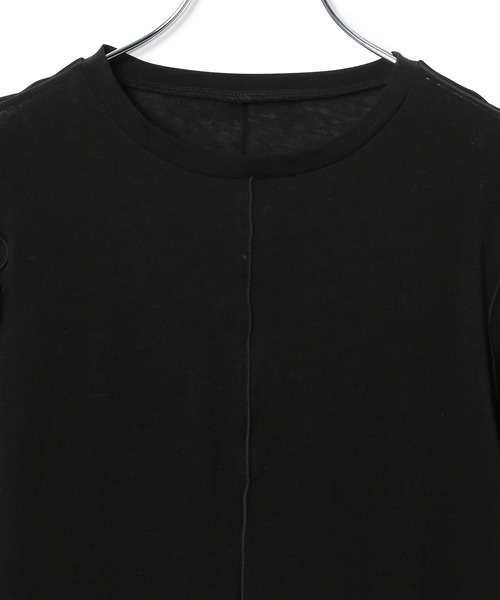 ADAM ET ROPE'（アダムエロペ）の「クルーネックシアーロンT（Tシャツ/カットソー・レディース・ブラック/オフホワイト/ライトグリーン・FREE）」の7枚目の写真