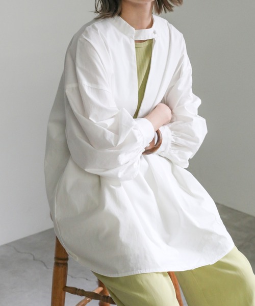 select MOCA(セレクトモカ)の「2021 SS 2WAYブロードボリュームスリーブブラウス(シャツ/ブラウス・レディース・パープル/オフホワイト/ライトグリーン・FREE)」の18枚目の写真