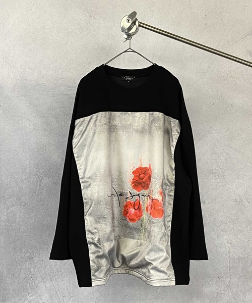 Beno(ビーノ)の「ストレッチR/Tスムース ローズデザイン貼付け ルーズシルエット ロングスリーブTEE(Tシャツ/カットソー・メンズ・ホワイト/ライトベージュ/ラベンダー/サックスブルー/ブラック・FREE)」の15枚目の写真