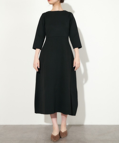 natural couture(ナチュラルクチュール)の「【WEB限定】美シルエットポリニットワンピース Lサイズ(ワンピース・レディース・パープル/ライトベージュ/ブラック/カーキ・FREE)」の10枚目の写真