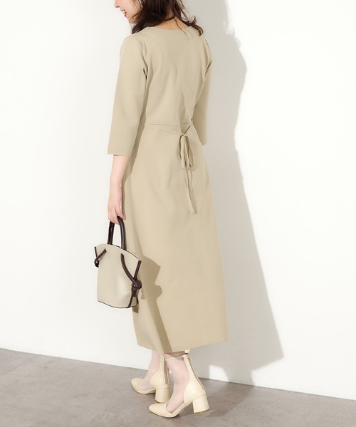 natural couture(ナチュラルクチュール)の「【WEB限定】美シルエットポリニットワンピース Lサイズ(ワンピース・レディース・パープル/ライトベージュ/ブラック/カーキ・FREE)」の20枚目の写真
