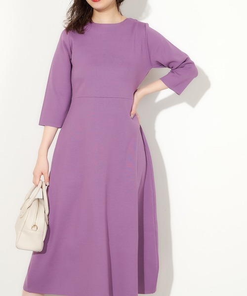 natural couture(ナチュラルクチュール)の「【WEB限定】美シルエットポリニットワンピース Lサイズ(ワンピース・レディース・パープル/ライトベージュ/ブラック/カーキ・FREE)」の21枚目の写真