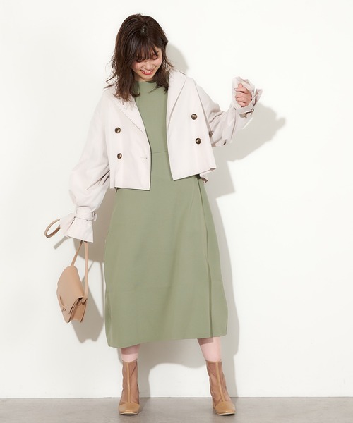 natural couture(ナチュラルクチュール)の「【WEB限定】美シルエットポリニットワンピース Lサイズ(ワンピース・レディース・パープル/ライトベージュ/ブラック/カーキ・FREE)」の15枚目の写真