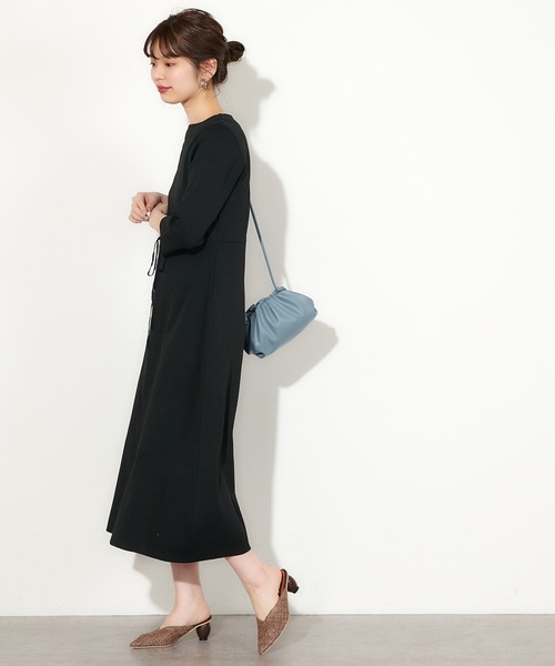 natural couture(ナチュラルクチュール)の「【WEB限定】美シルエットポリニットワンピース Lサイズ(ワンピース・レディース・パープル/ライトベージュ/ブラック/カーキ・FREE)」の14枚目の写真