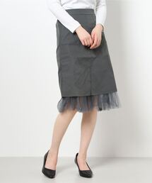裾チュールステッチスカート