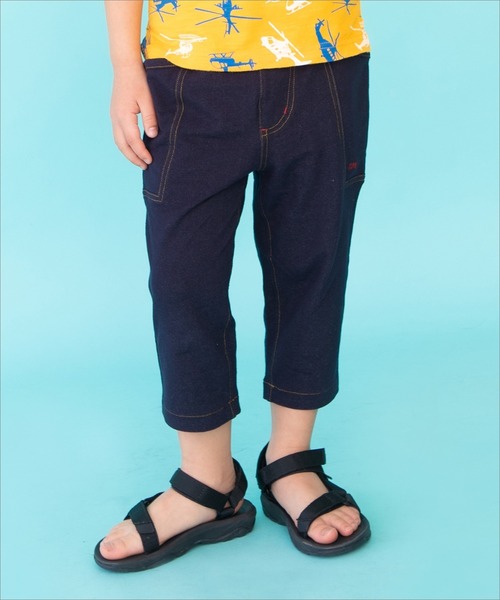 RAGMART(ラグマート)の「ニットデニムパンツ 7分丈(デニムパンツ・キッズ・ピンク/ネイビー/ベージュ・110cm/130cm/100cm/120cm)」の3枚目の写真