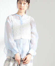 Ray BEAMS | Ray BEAMS / レース編み ニット キャミソール(キャミソール)