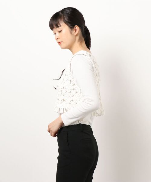 archives（アルシーヴ）の「【限定item】クロシェコンパクトフリンジベスト（ベスト・レディース・ブラック/オフホワイト/アイボリー・MEDIUM）」の11枚目の写真