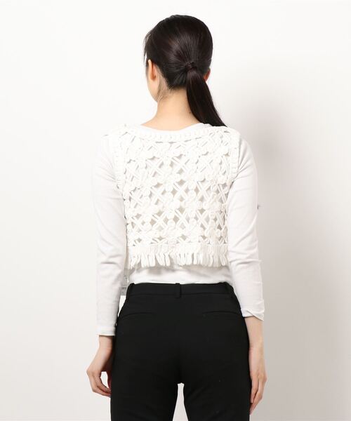 archives（アルシーヴ）の「【限定item】クロシェコンパクトフリンジベスト（ベスト・レディース・ブラック/オフホワイト/アイボリー・MEDIUM）」の5枚目の写真