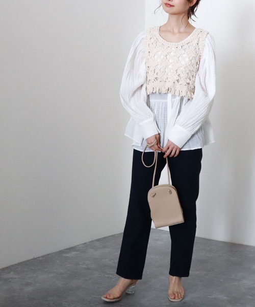 archives（アルシーヴ）の「【限定item】クロシェコンパクトフリンジベスト（ベスト・レディース・ブラック/オフホワイト/アイボリー・MEDIUM）」の6枚目の写真