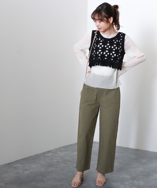 archives（アルシーヴ）の「【限定item】クロシェコンパクトフリンジベスト（ベスト・レディース・ブラック/オフホワイト/アイボリー・MEDIUM）」の14枚目の写真