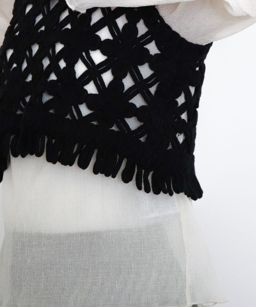 archives（アルシーヴ）の「【限定item】クロシェコンパクトフリンジベスト（ベスト・レディース・ブラック/オフホワイト/アイボリー・MEDIUM）」の17枚目の写真