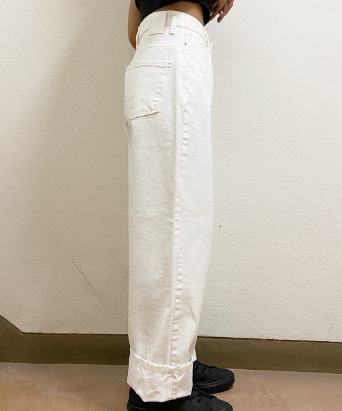 esutoreja（エストレジャ）の「ハイウエストストレートwideデニム（チノパンツ・レディース・ベージュ/オフホワイト・S/M）」の14枚目の写真