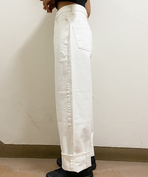 esutoreja（エストレジャ）の「ハイウエストストレートwideデニム（チノパンツ・レディース・ベージュ/オフホワイト・S/M）」の17枚目の写真