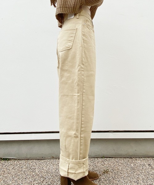 esutoreja（エストレジャ）の「ハイウエストストレートwideデニム（チノパンツ・レディース・ベージュ/オフホワイト・S/M）」の10枚目の写真