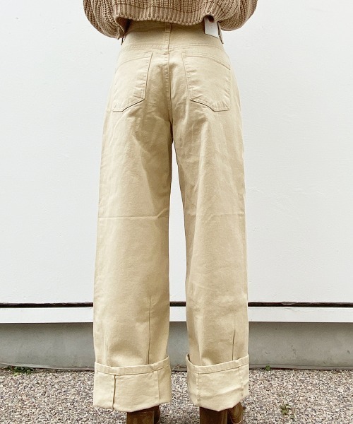 esutoreja（エストレジャ）の「ハイウエストストレートwideデニム（チノパンツ・レディース・ベージュ/オフホワイト・S/M）」の12枚目の写真