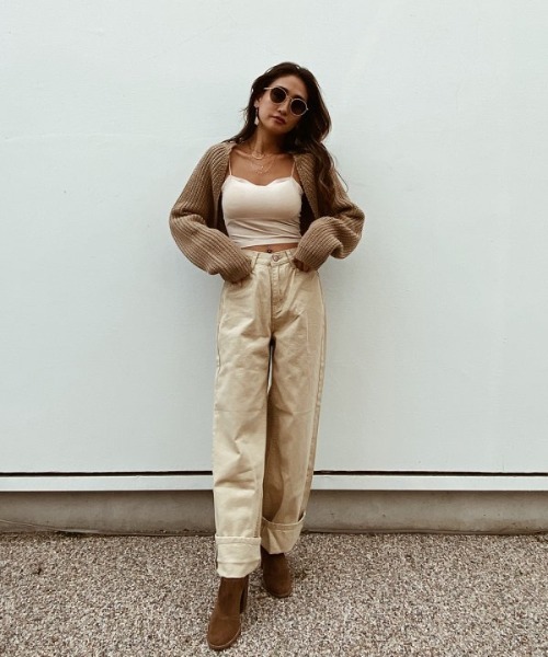 esutoreja（エストレジャ）の「ハイウエストストレートwideデニム（チノパンツ・レディース・ベージュ/オフホワイト・S/M）」の13枚目の写真