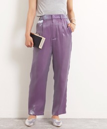 【低身長向けサイズ】オーロラ光沢タックパンツ