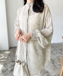 LIAN | マーブルプリントパイピングブラウス(シャツ/ブラウス)