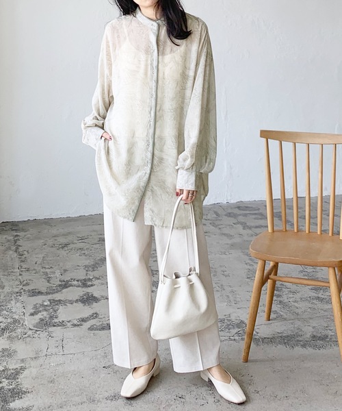 LIAN（リアン）の「マーブルプリントパイピングブラウス（シャツ/ブラウス・レディース・オレンジ/グリーン・FREE）」の10枚目の写真