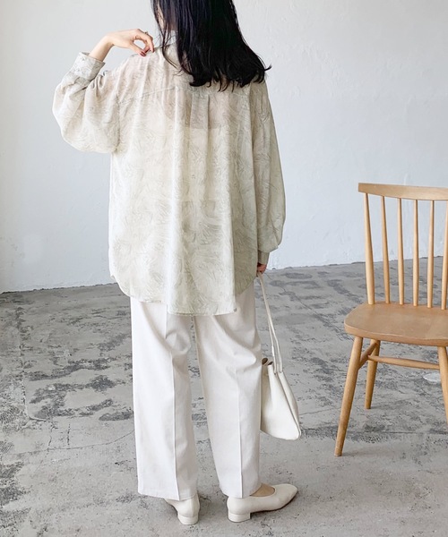 LIAN（リアン）の「マーブルプリントパイピングブラウス（シャツ/ブラウス・レディース・オレンジ/グリーン・FREE）」の18枚目の写真