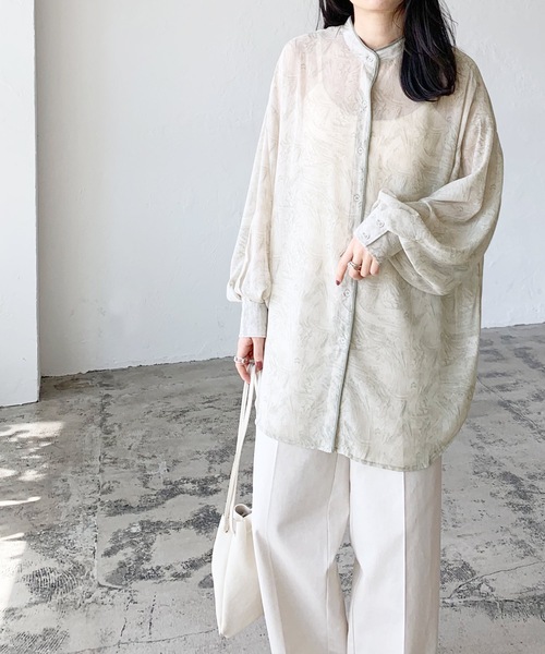 LIAN（リアン）の「マーブルプリントパイピングブラウス（シャツ/ブラウス・レディース・オレンジ/グリーン・FREE）」の16枚目の写真