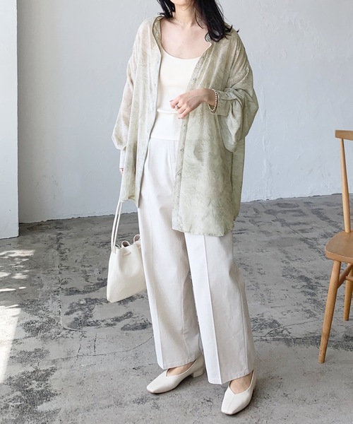 LIAN（リアン）の「マーブルプリントパイピングブラウス（シャツ/ブラウス・レディース・オレンジ/グリーン・FREE）」の15枚目の写真