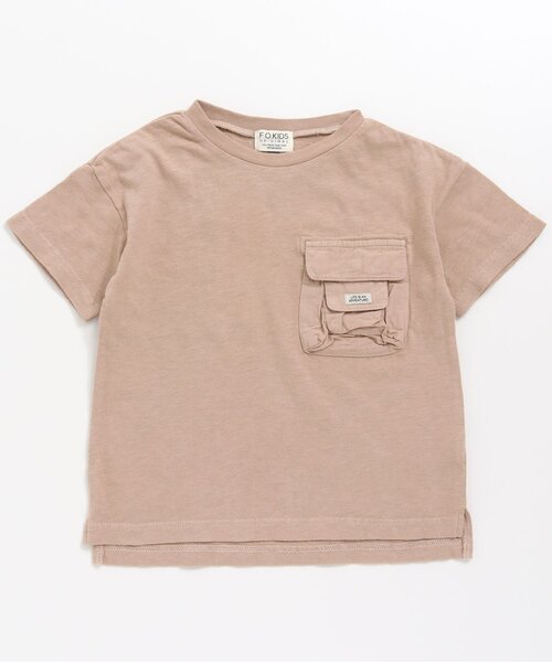F.O.KIDS(エフオーキッズ)の「製品染めポケットTシャツ(Tシャツ/カットソー・キッズ・レッド/ネイビー/ベージュ/チャコール/ブラウン/グリーン・95/100/120/90/140/80/110/130)」の1枚目の写真