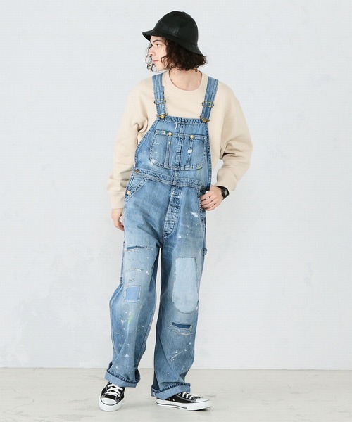 Lee（リー）の「Lee/リー　DUNGAREES オーバーオール クラッシュデニム　サロペット（サロペット/オーバーオール・メンズ・ライトインディゴブルー/ブルー系その他・SMALL/MEDIUM/LARGE/X-LARGE/X-SMALL）」の3枚目の写真