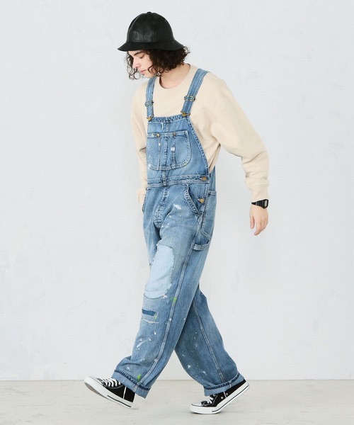 Lee（リー）の「Lee/リー　DUNGAREES オーバーオール クラッシュデニム　サロペット（サロペット/オーバーオール・メンズ・ライトインディゴブルー/ブルー系その他・SMALL/MEDIUM/LARGE/X-LARGE/X-SMALL）」の4枚目の写真
