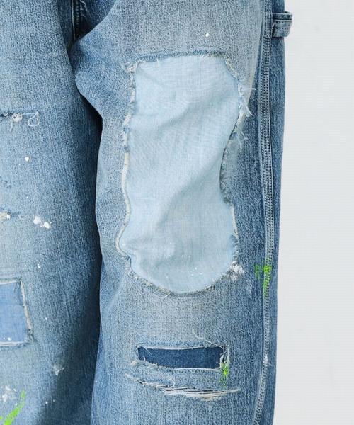 Lee（リー）の「Lee/リー　DUNGAREES オーバーオール クラッシュデニム　サロペット（サロペット/オーバーオール・メンズ・ライトインディゴブルー/ブルー系その他・SMALL/MEDIUM/LARGE/X-LARGE/X-SMALL）」の9枚目の写真