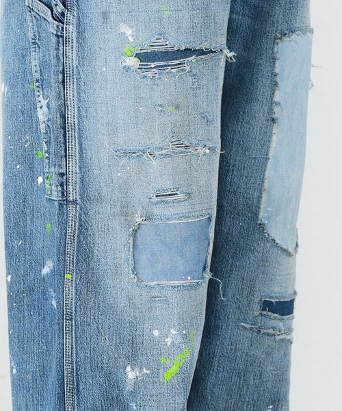 Lee（リー）の「Lee/リー　DUNGAREES オーバーオール クラッシュデニム　サロペット（サロペット/オーバーオール・メンズ・ライトインディゴブルー/ブルー系その他・SMALL/MEDIUM/LARGE/X-LARGE/X-SMALL）」の10枚目の写真