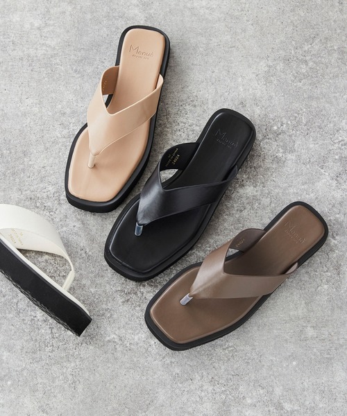 menue(メヌエ)の「スクエアトゥ厚底トングサンダル(サンダル・レディース・ホワイト/ブラック/グレイッシュベージュ/ブラウン系その他・LL/3L/S/M/L/XS)」の17枚目の写真