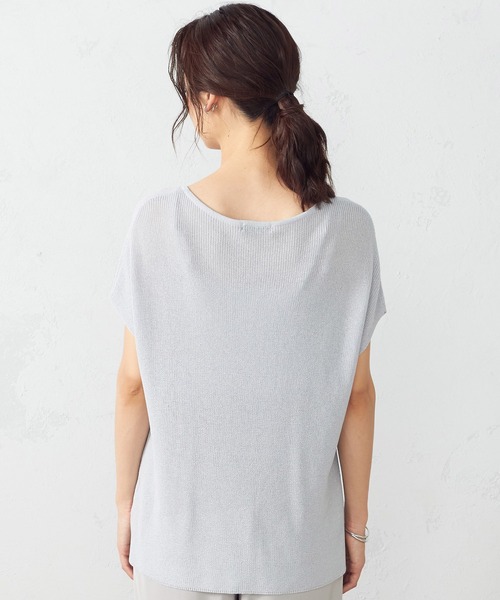 COMME CA ISM（コムサイズム）の「リネン混キーネックプルオーバー（ニット/セーター・レディース・ライトグレー/ダークブラウン/ブルー/ワイン・MEDIUM/LARGE）」の17枚目の写真
