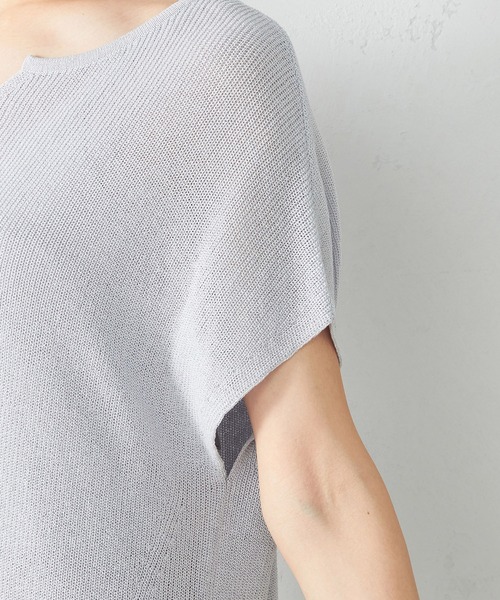 COMME CA ISM（コムサイズム）の「リネン混キーネックプルオーバー（ニット/セーター・レディース・ライトグレー/ダークブラウン/ブルー/ワイン・MEDIUM/LARGE）」の19枚目の写真