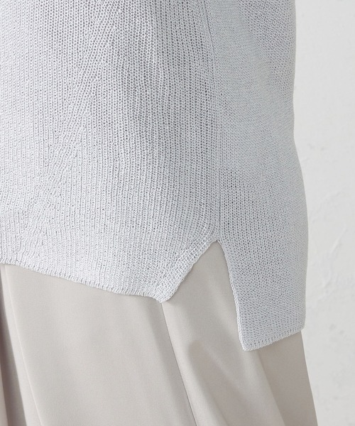 COMME CA ISM（コムサイズム）の「リネン混キーネックプルオーバー（ニット/セーター・レディース・ライトグレー/ダークブラウン/ブルー/ワイン・MEDIUM/LARGE）」の20枚目の写真