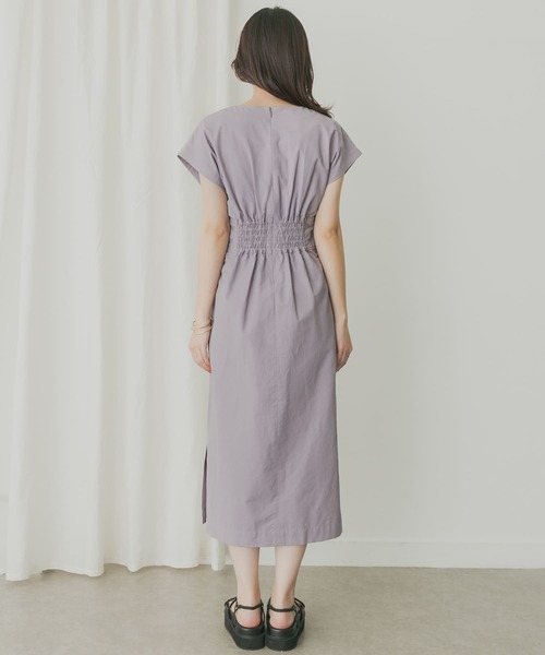 KBF+（ケービーエフプラス）の「KBF+　ウエストタックフレンチワンピース（ワンピース・レディース・ベージュ系その他/ブラック/パープル・ONE）」の18枚目の写真