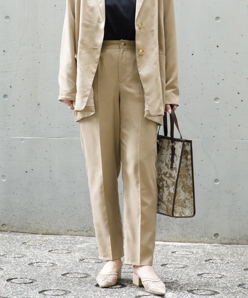 AS KNOW AS PINKY（アズノゥアズピンキー）の「パイピングジャカード縦長トート（トートバッグ・レディース・アイボリー/ブラウン系・FREE）」の5枚目の写真