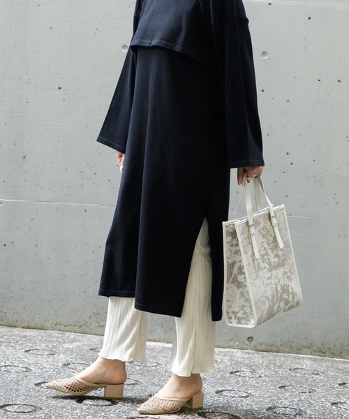 AS KNOW AS PINKY（アズノゥアズピンキー）の「パイピングジャカード縦長トート（トートバッグ・レディース・アイボリー/ブラウン系・FREE）」の10枚目の写真