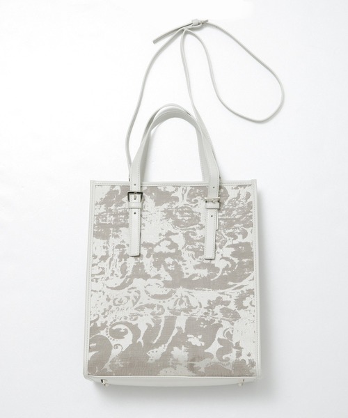 AS KNOW AS PINKY（アズノゥアズピンキー）の「パイピングジャカード縦長トート（トートバッグ・レディース・アイボリー/ブラウン系・FREE）」の17枚目の写真