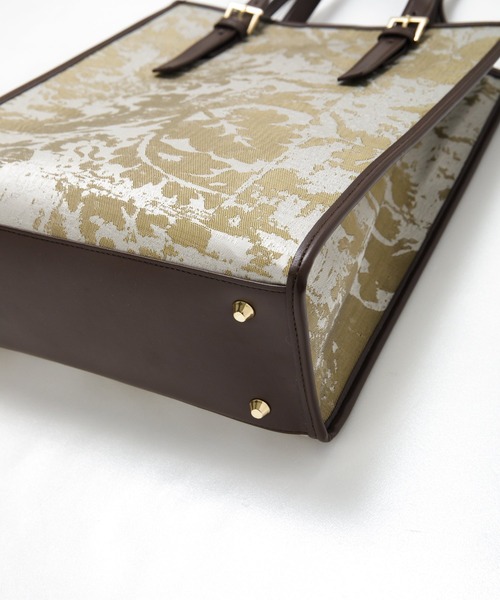 AS KNOW AS PINKY（アズノゥアズピンキー）の「パイピングジャカード縦長トート（トートバッグ・レディース・アイボリー/ブラウン系・FREE）」の19枚目の写真