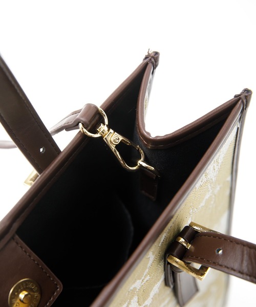 AS KNOW AS PINKY（アズノゥアズピンキー）の「パイピングジャカード縦長トート（トートバッグ・レディース・アイボリー/ブラウン系・FREE）」の16枚目の写真