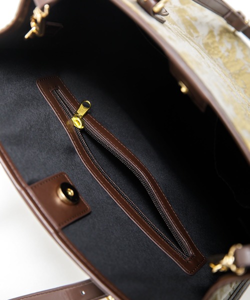 AS KNOW AS PINKY（アズノゥアズピンキー）の「パイピングジャカード縦長トート（トートバッグ・レディース・アイボリー/ブラウン系・FREE）」の12枚目の写真