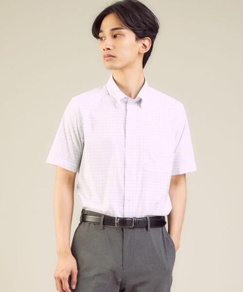 WORK TRIP OUTFITS GREEN LABEL RELAXING（ワークトリップアウトフィッツグリーンレーベル リラクシング）の「＜機能/イージーアイロン・接触冷感・ストレッチ＞WTO NY/PU スリム ボタンダウンシャツ（ビジネスシャツ・メンズ・ライトブルー/コバルトブルー/ネイビー/ロイヤルブルー・SMALL/X-LARGE/MEDIUM/LARGE）」の3枚目の写真