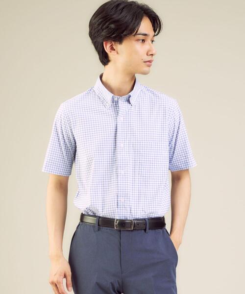 WORK TRIP OUTFITS GREEN LABEL RELAXING（ワークトリップアウトフィッツグリーンレーベル リラクシング）の「＜機能/イージーアイロン・接触冷感・ストレッチ＞WTO NY/PU スリム ボタンダウンシャツ（ビジネスシャツ・メンズ・ライトブルー/コバルトブルー/ネイビー/ロイヤルブルー・SMALL/X-LARGE/MEDIUM/LARGE）」の4枚目の写真