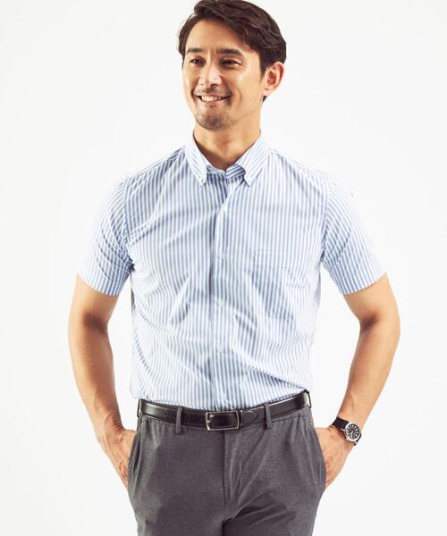 WORK TRIP OUTFITS GREEN LABEL RELAXING（ワークトリップアウトフィッツグリーンレーベル リラクシング）の「＜機能/イージーアイロン・接触冷感・ストレッチ＞WTO NY/PU スリム ボタンダウンシャツ（ビジネスシャツ・メンズ・ライトブルー/コバルトブルー/ネイビー/ロイヤルブルー・SMALL/X-LARGE/MEDIUM/LARGE）」の11枚目の写真